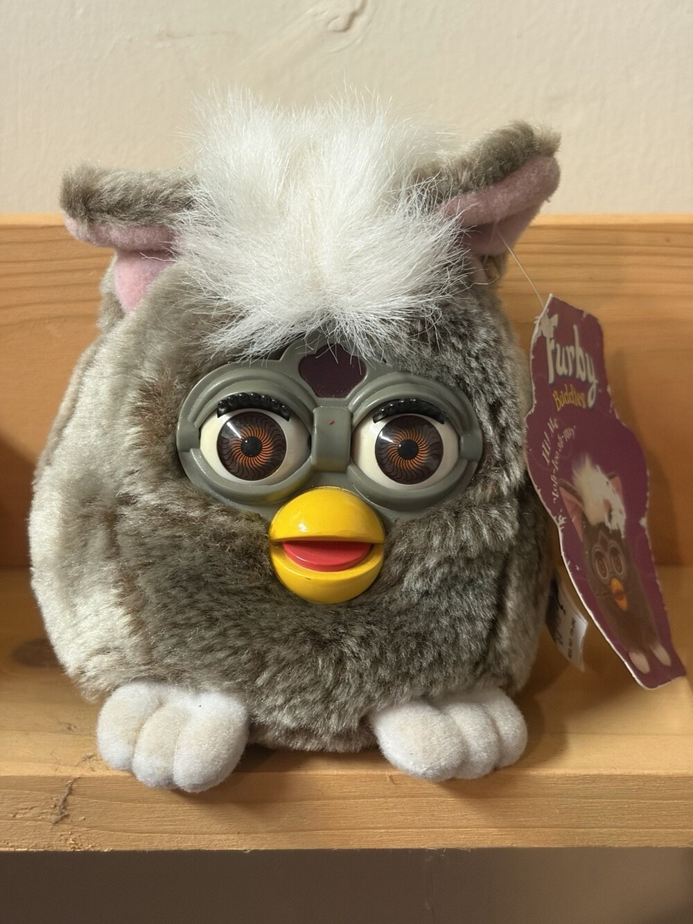 Vintage 1999 Furby Buddies Owl Bean Bag Plush Tiger Electronics W/ Hang Tag